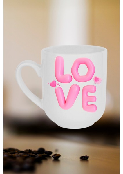 Love Baskılı Hediye Içi Beyaz Lüx Kupa Bardak Porselen Çay Kahve Fincanı fiyatları
