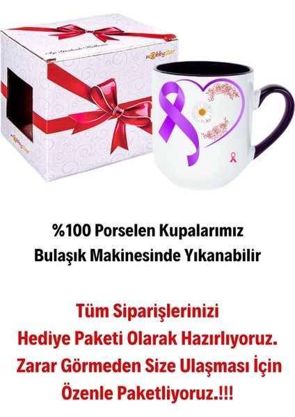 8 Mart Kadınlar Günü Hediyesi Içi Siyah Lüx Kupa Bardak Porselen Çay Kahve Fincanı-3