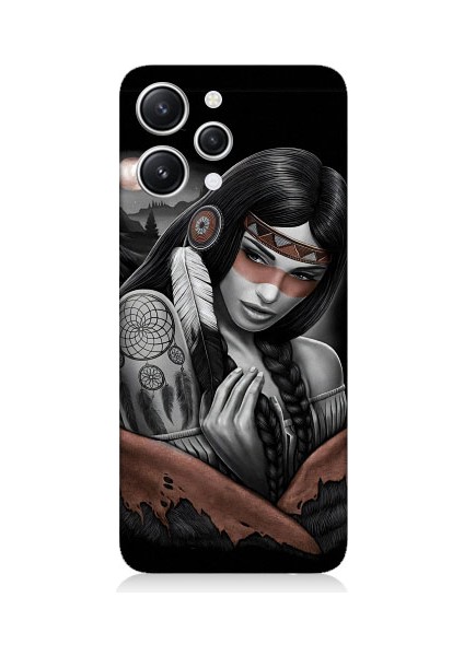 Xiaomi Redmi 12 Uyumlu Kızılldereli Kız Dreamcatcher Desenli Silikon Kılıf
