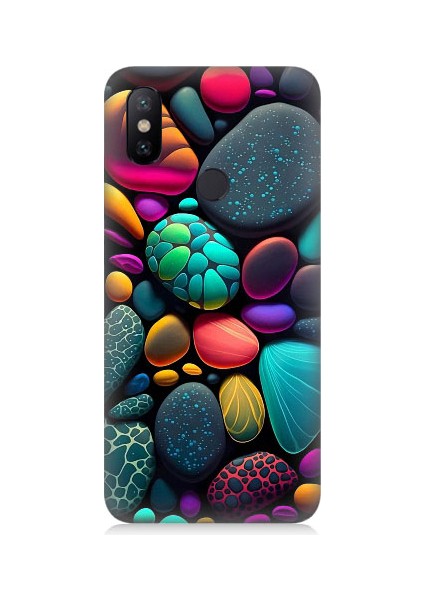 Xiaomi Mi A2 Uyumlu Artx Kırmızı Doğa Taşlar Desenli Silikon Kılıf