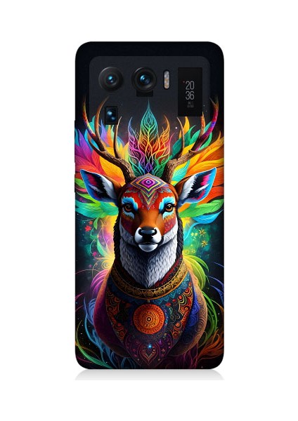 Xiaomi Mi 11 Ultra Uyumlu Mistik Ala Geyik Desenli Silikon Kılıf