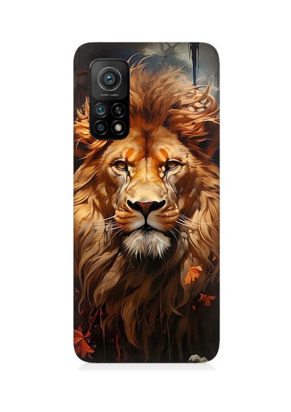 Xiaomi Mi 10T Uyumlu Yorgun Savaşçı Aslan Desenli Silikon Kılıf