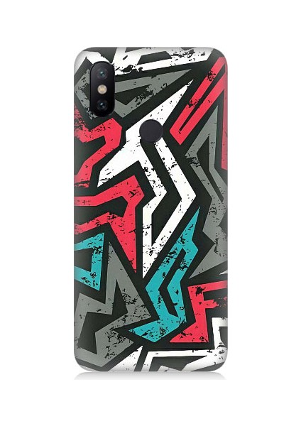 Xiaomi Redmi Note 6 Pro Uyumlu Grafiti Mozaik Desenler Desenli Silikon Kılıf