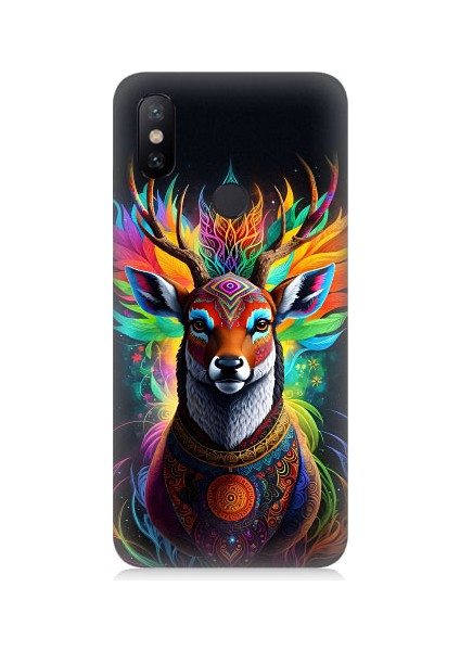 Xiaomi Redmi Note 5 Pro Uyumlu Mistik Ala Geyik Desenli Silikon Kılıf