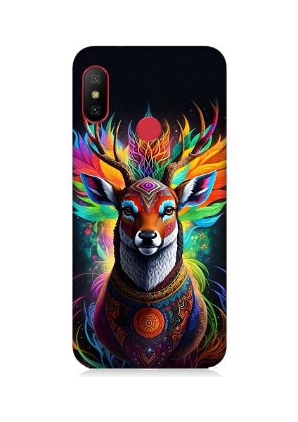 Xiaomi Redmi 6 Pro Uyumlu Mistik Ala Geyik Desenli Silikon Kılıf