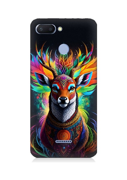 Xiaomi Redmi 6 Uyumlu Mistik Ala Geyik Desenli Silikon Kılıf