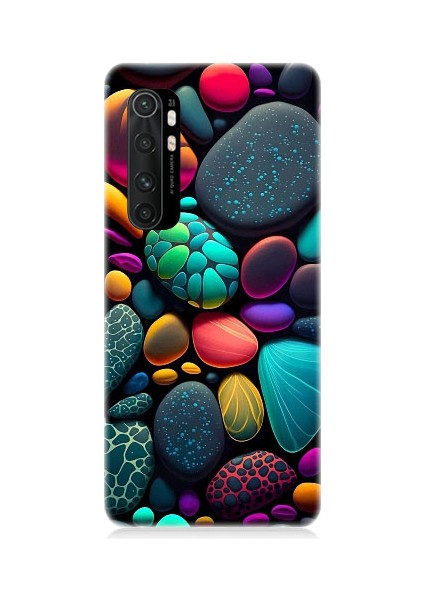 Xiaomi Mi Note 10 Lite Uyumlu Artx Kırmızı Doğa Taşlar Desenli Silikon Kılıf