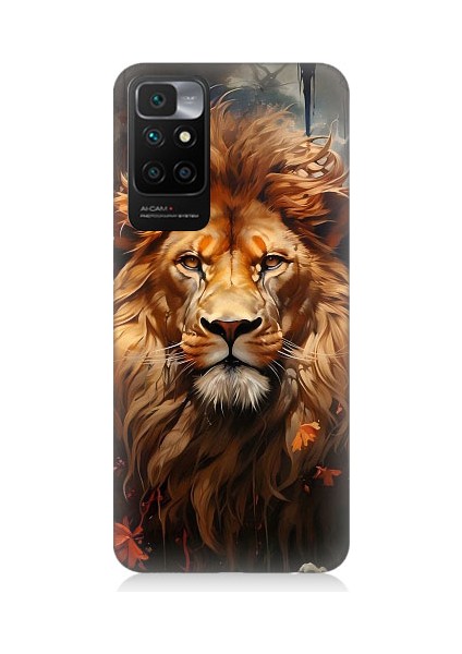 Xiaomi Redmi 10 Uyumlu Yorgun Savaşçı Aslan Desenli Silikon Kılıf