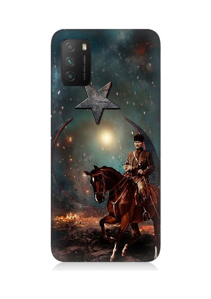 Xiaomi Poco M3 Uyumlu Mustafa Kemal Atatürk ve Mücadele Yılları Desenli Silikon Kılıf