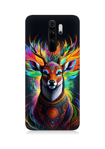 Xiaomi Redmi Note 8 Pro Uyumlu Mistik Ala Geyik Desenli Silikon Kılıf
