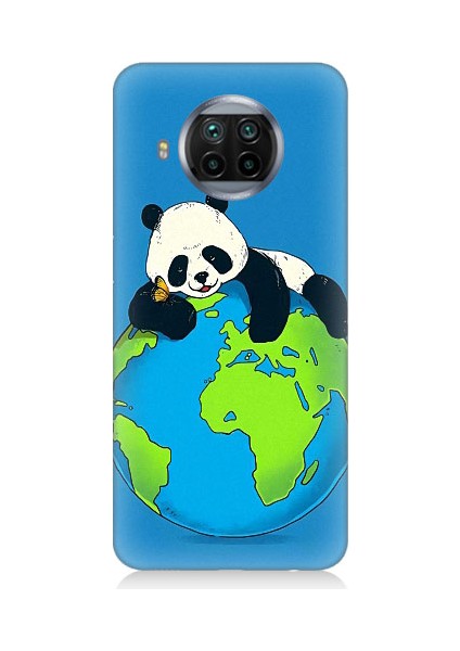Xiaomi Mi 10T Lite Uyumlu Yorgun Panda ve Dünya Desenli Silikon Kılıf
