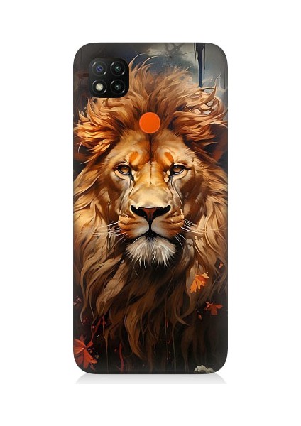 Xiaomi Redmi 9c Uyumlu Yorgun Savaşçı Aslan Desenli Silikon Kılıf