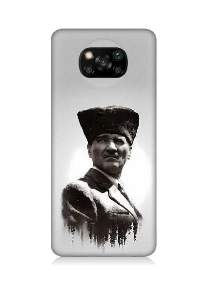 Xiaomi Poco X3 Uyumlu Mustafa Kemal Atatürk Desenli Silikon Kılıf