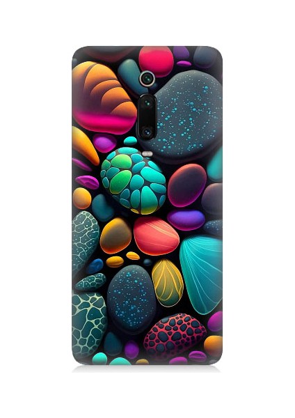 Xiaomi Mi 9t Uyumlu Artx Kırmızı Doğa Taşlar Desenli Silikon Kılıf