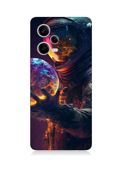 Xiaomi Redmi Note 12 Pro 5g Uyumlu Astranot ve Gezegen Desenli Silikon Kılıf