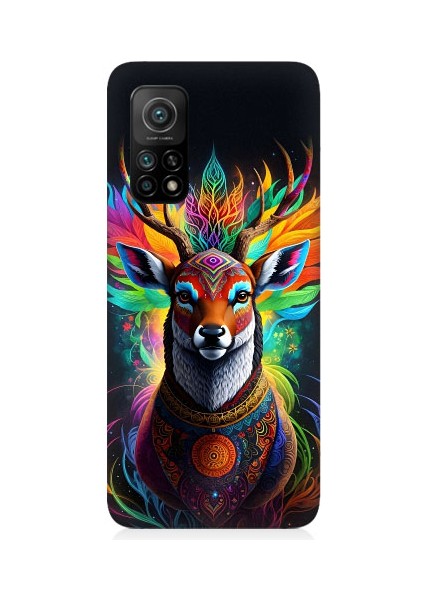 Xiaomi Mi 10T Pro Uyumlu Mistik Ala Geyik Desenli Silikon Kılıf
