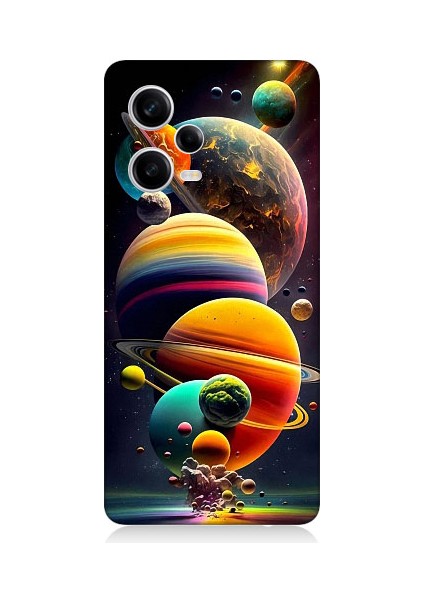 Xiaomi Redmi Note 12 Pro 5g Uyumlu Gezegenler ve Büyük Patlama Desenli Silikon Kılıf
