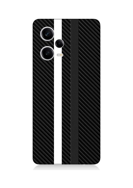 Xiaomi Redmi Note 12 Pro 5g Uyumlu Siyah Beyaz Karbon Motif Desenli Silikon Kılıf