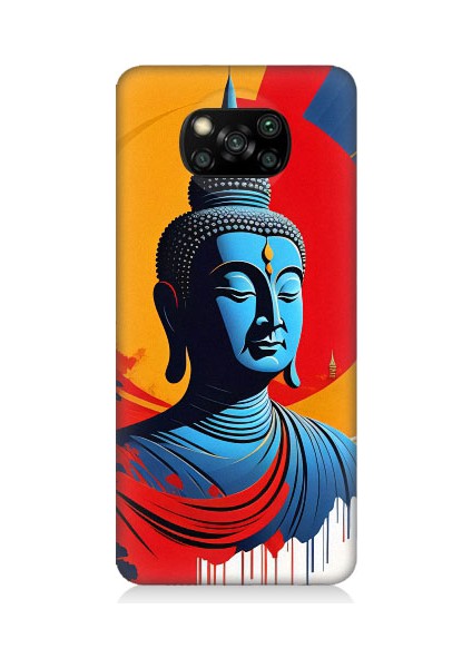 Xiaomi Poco X3 Uyumlu Budha Heykeli Desenli Silikon Kılıf