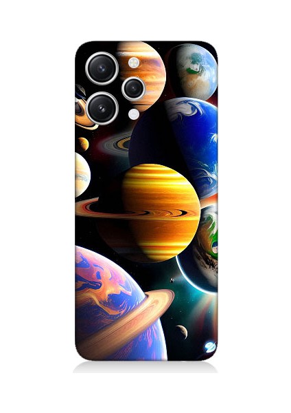 Xiaomi Redmi 12 Uyumlu Uzaydaki Gezegenler Desenli Silikon Kılıf
