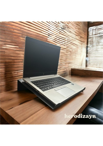 Hero Dizayn Çelik Laptop Standı Notebook Altlığı Mat Siyah