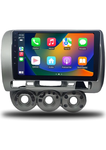 Honda Jazz Android Carplay Multimedya 2002-2008 Manuel Klima 6GB Ram + 128GB Hafıza