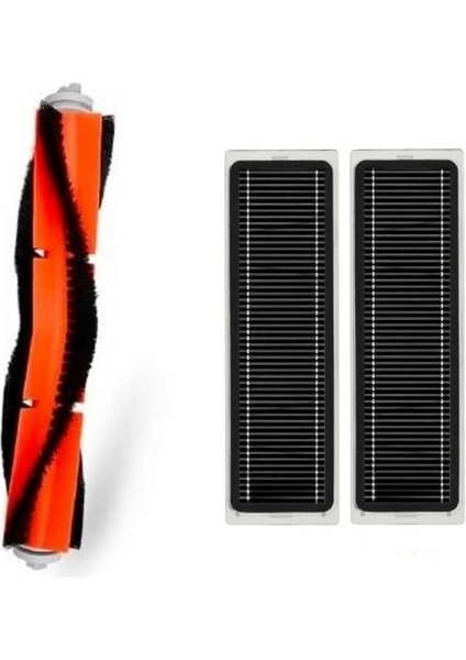 Xiaomi 2c (XMSTJQR2C) Uyumlu 2 Adet Ana Fırça 2 Adet Aktif Karbonlu Hepa Filtre Seti