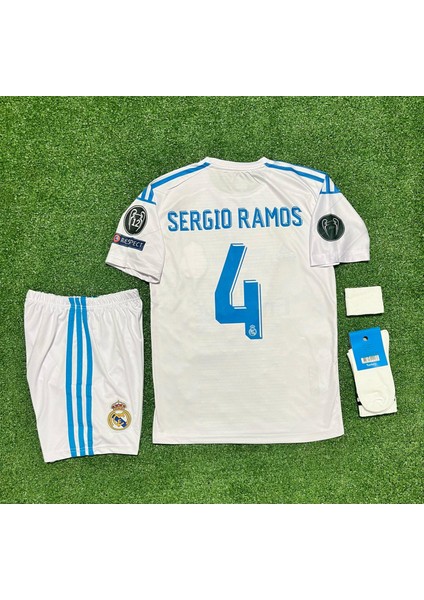 Real Madrid 2018 Finali Sergio Ramos Çocuk Forması Şort Çorap Bileklik 4'lü Set