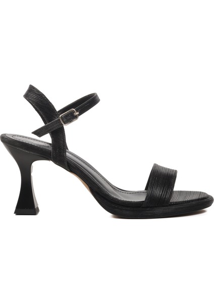 Ayk-3364.72 Siyah Kadın Topuklu Sandalet