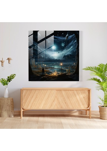 Enchanting Glass Print - Celestial Conflict - Glass Wall Art, Wall Decoration, Glass Print, Modern Artwork, 30X30