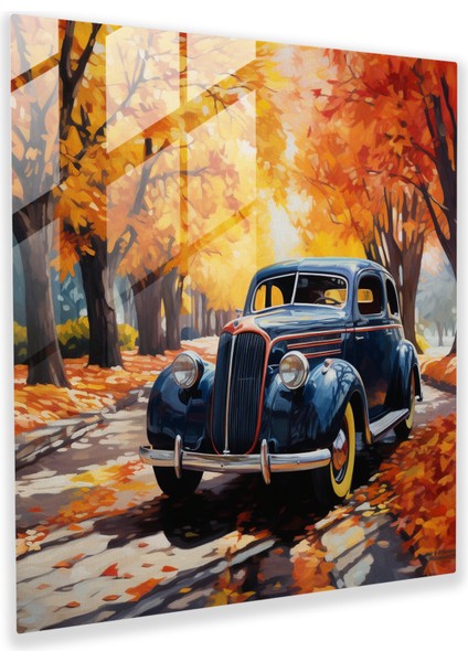Artistic Landscape Glass Print - Autumn Reflections, 30X30