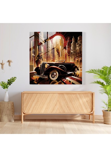 Art Deco Inspired Glass Print Of Speedy Gonzales In A Glamorous City Setting - Home Decoration, 30X30 fiyatları