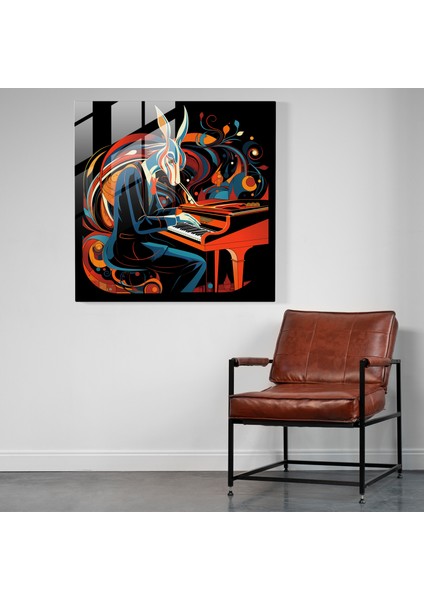 Art Nouveau Bugs Bunny Glass Print, 30X30