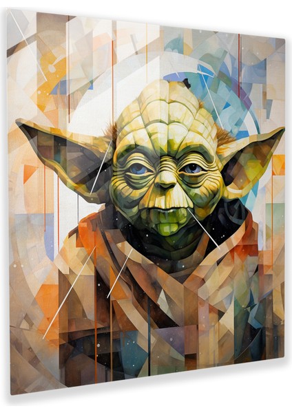 Geometric Wisdom Yoda Glass Print, 30X30
