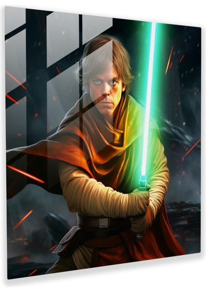 Futurism Allegory Luke Skywalker Glass Print, 70X70
