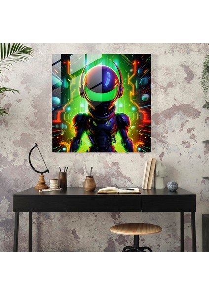 Sleek Glass Print - Looney Tunes Wall Decoration With Futuristic Digital Artwork, 30X30