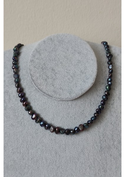 4 mm Siyah Inci Kolye