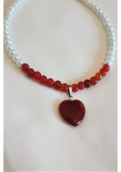 6 mm Inci, 6 mm Akik Kalp Doğaltaş Kolye fiyatları