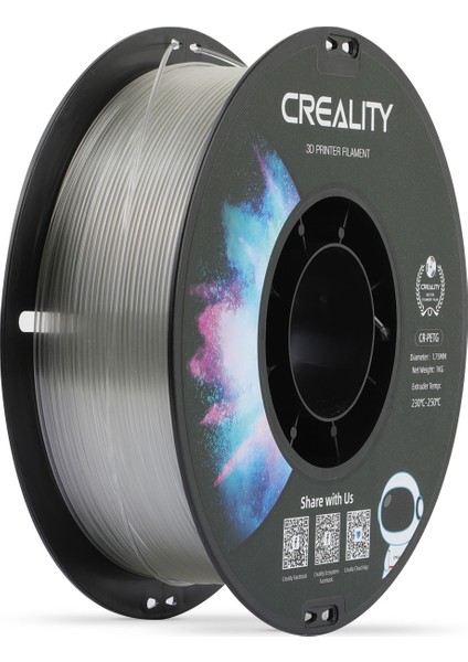 Cr-Petg Transparan Filament 1.75MM 1000GR
