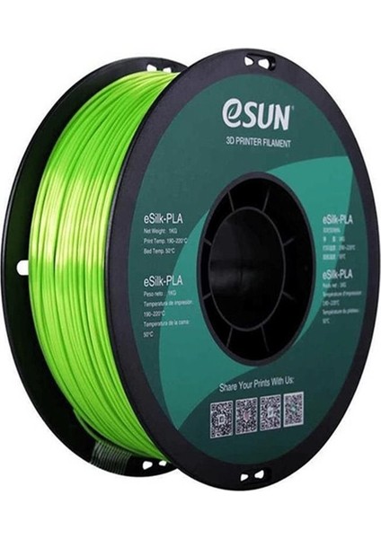 Esilk-Pla Filament Yeşil 1.75MM 1 kg