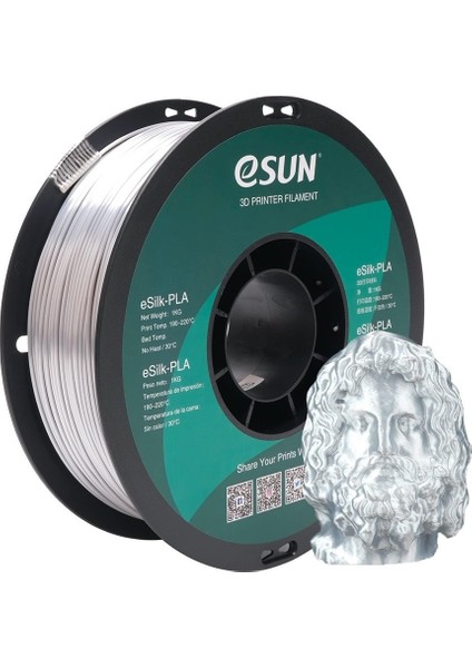 Esilk-Pla Filament Gümüş 1.75MM 1 kg