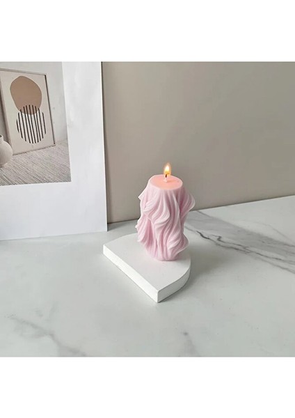 Dekoratif Dalgalı Mum Kalıbı - Dalgalı Vegan Mum Silikon Kalıp Küçük Boy