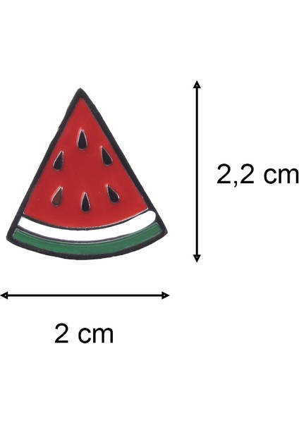 Filistin Simgesi Renkli Üçgen Karpuz Dilimi Tasarımlı Metal Yaka Rozeti 1 Paket 12'li