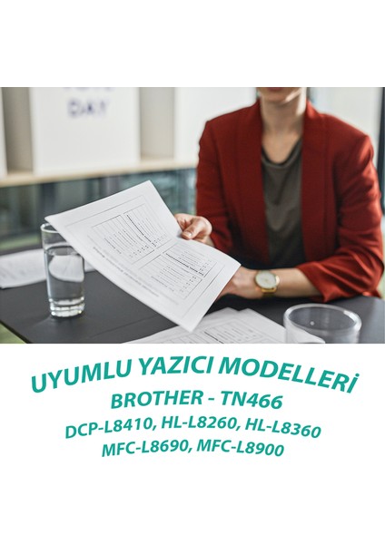 Brother TN-466K DCP-L8410, HL-L8260, MFC-L8900 Black (6.5k) Muadil Toner Kartuş (Siyah)