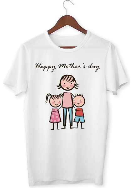 Anneler Günü Özel T-Shirt Kutlu Olsun Baskılı Tişört Beyaz