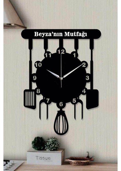 Kişiye Özel Mutfak Saati Dekoratif Ahşap Mutfak Saati 40X30CM fiyatları