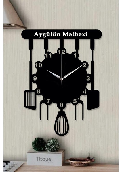 Kişiye Özel Mutfak Saati Dekoratif Ahşap Mutfak Saati 40X30CM modelleri