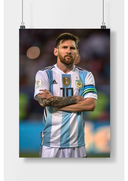 Lionel Messi Ünlü Futbolcu Poster Çerçevesiz Parlak Kağıt