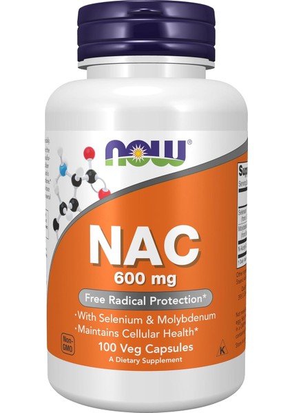 Nac 600 mg With Selenium & Molybdenum N-Acetyl Cystine 100 Kapsül