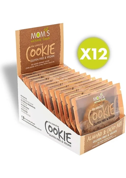 Natural Foods Glutensiz Badem & Cacao Nıbs Cookie - 12'li